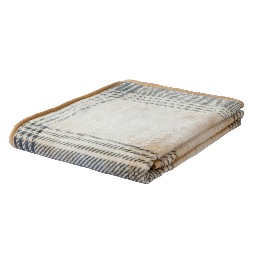 毛布 MIZUKUMO シングル ベージュチェック | 布団・枕・寝具・こたつ