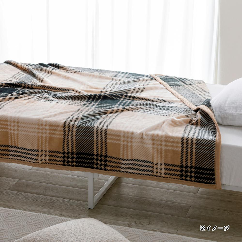 毛布 MIZUKUMO ダブル ベージュチェック | 布団・枕・寝具・こたつ布団