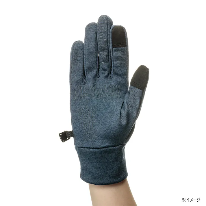 Hot fine タッチパネル対応 すべり止め付き防寒手袋 撥水 杢ネイビー M