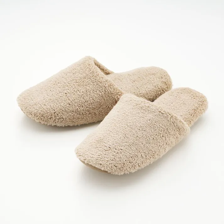 すべり止め付きマイクロファイバースリッパ ベージュ 24~26cm