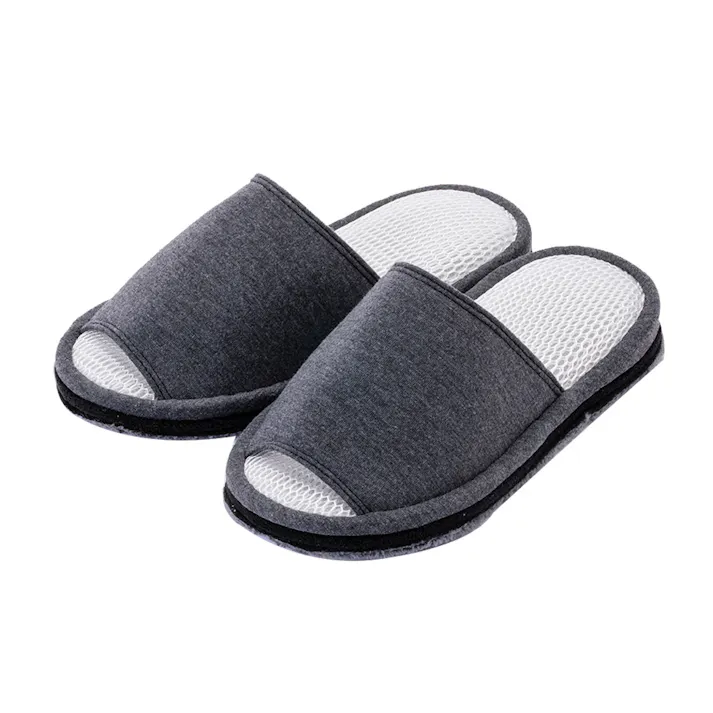 履いて歩くだけでお掃除できるソールが外して洗えるダブルメッシュスリッパ ダークグレー 2L