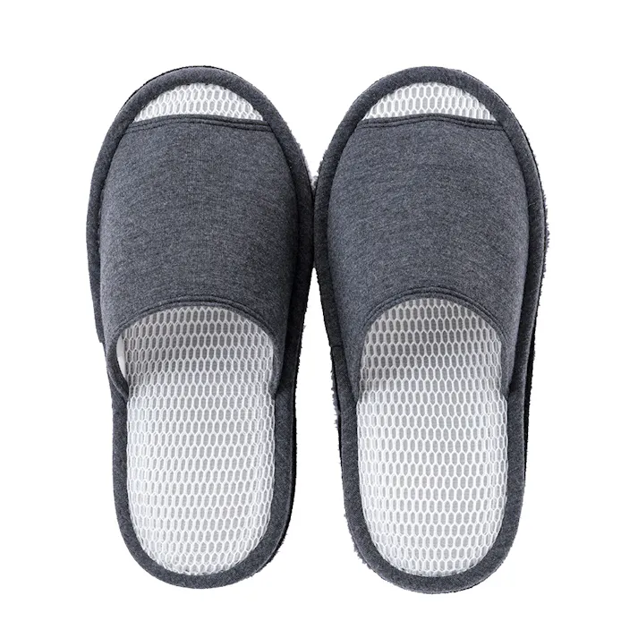 履いて歩くだけでお掃除できるソールが外して洗えるダブルメッシュスリッパ ダークグレー 2L