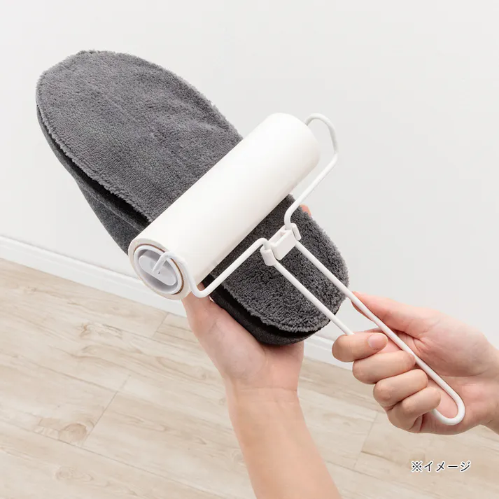 履いて歩くだけでお掃除できるソールが外して洗えるダブルメッシュスリッパ ダークグレー 2L