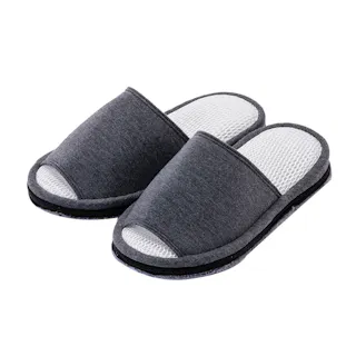履いて歩くだけでお掃除できるソールが外して洗えるダブルメッシュスリッパ ダークグレー L
