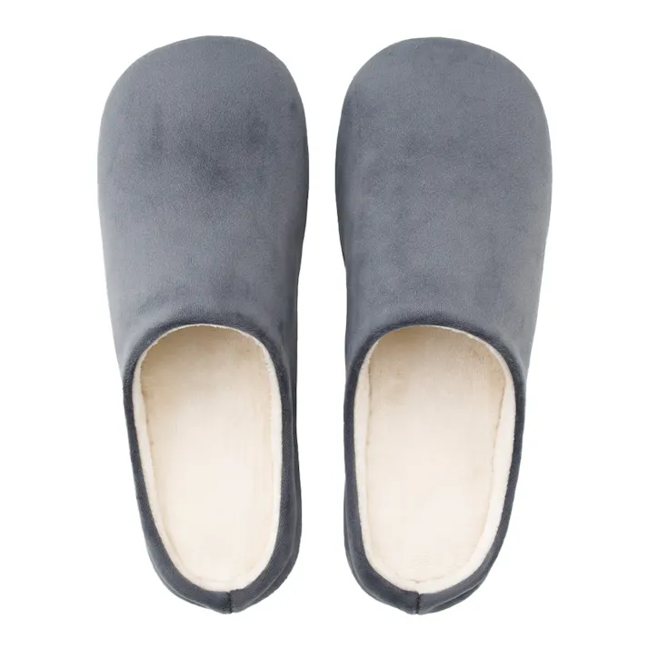 ソールが拭けてペットの爪がかかりにくいルームシューズ グレー LL