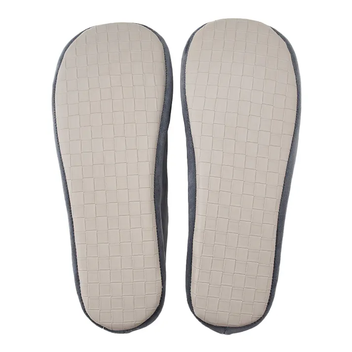 ソールが拭けてペットの爪がかかりにくいルームシューズ グレー LL