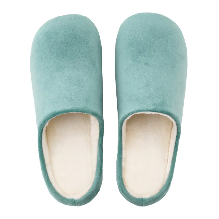 ソールが拭けてペットの爪がかかりにくいルームシューズ グリーン M