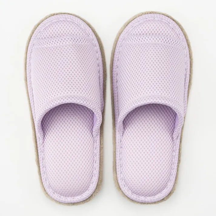 履いて歩くだけでお掃除できるメッシュスリッパ パープル M