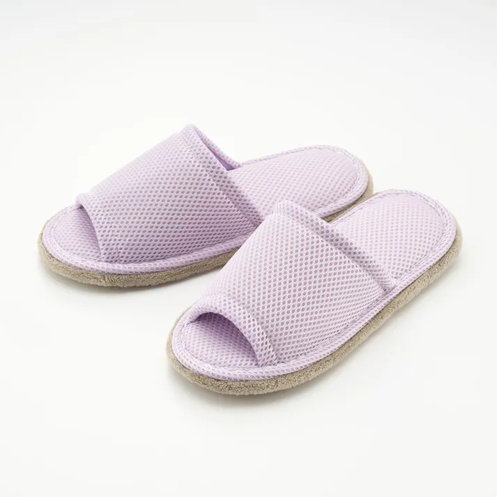 履いて歩くだけでお掃除できるメッシュスリッパ パープル M
