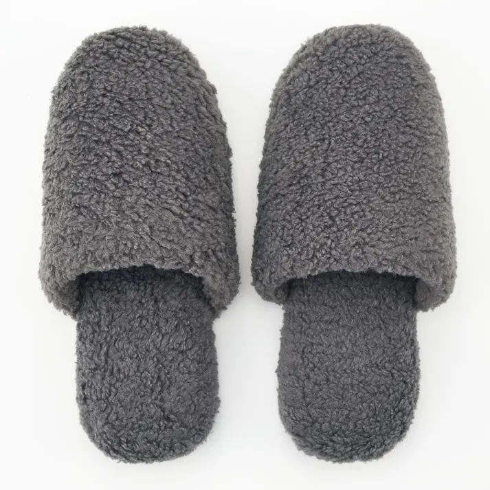 もこもこボアスリッパ グレー L