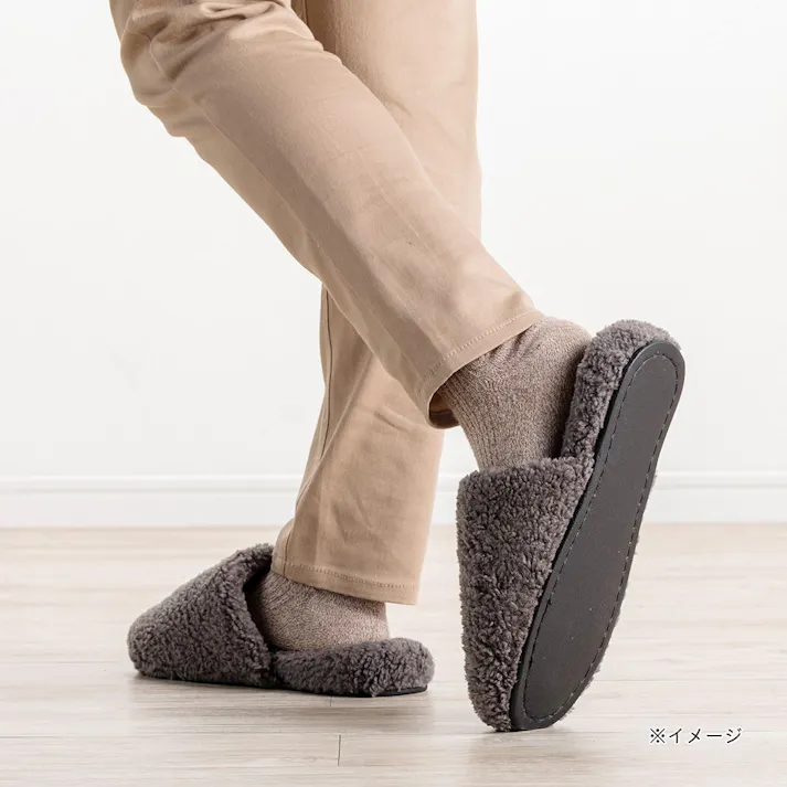 もこもこボアスリッパ グレー L