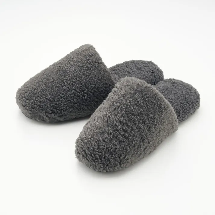 もこもこボアスリッパ グレー L