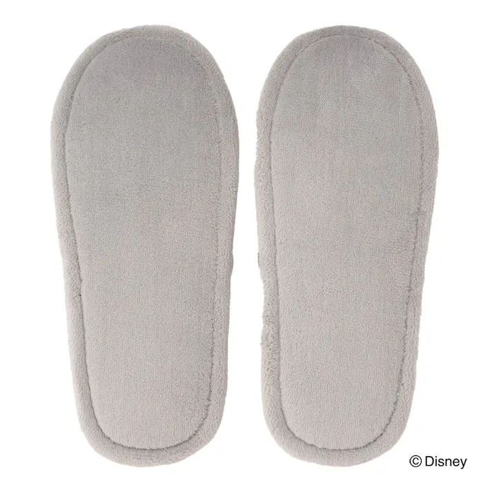 履いて歩くだけでお掃除できるスリッパ ミッキーマウス&ミニーマウス グレー L