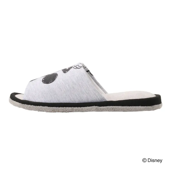 履いて歩くだけでお掃除できるスリッパ ミッキーマウス&ミニーマウス グレー M