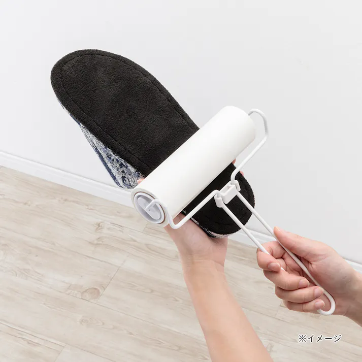 履いて歩くだけでお掃除できるソールを外して洗える前閉じスリッパ ブルー 2L