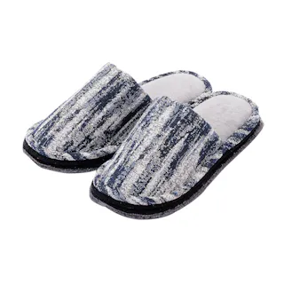 履いて歩くだけでお掃除できるソールを外して洗える前閉じスリッパ ブルー L