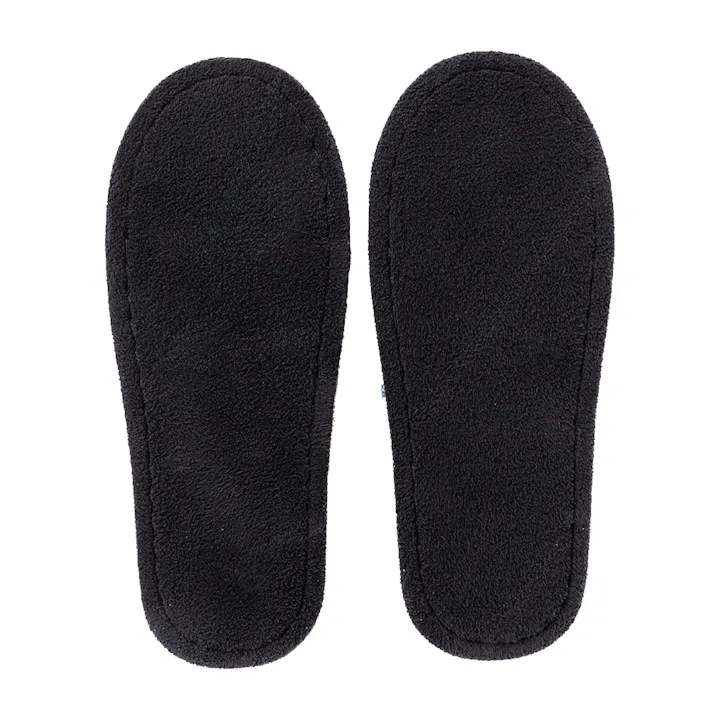 履いて歩くだけでお掃除できるソールを外して洗える前閉じスリッパ ブルー L