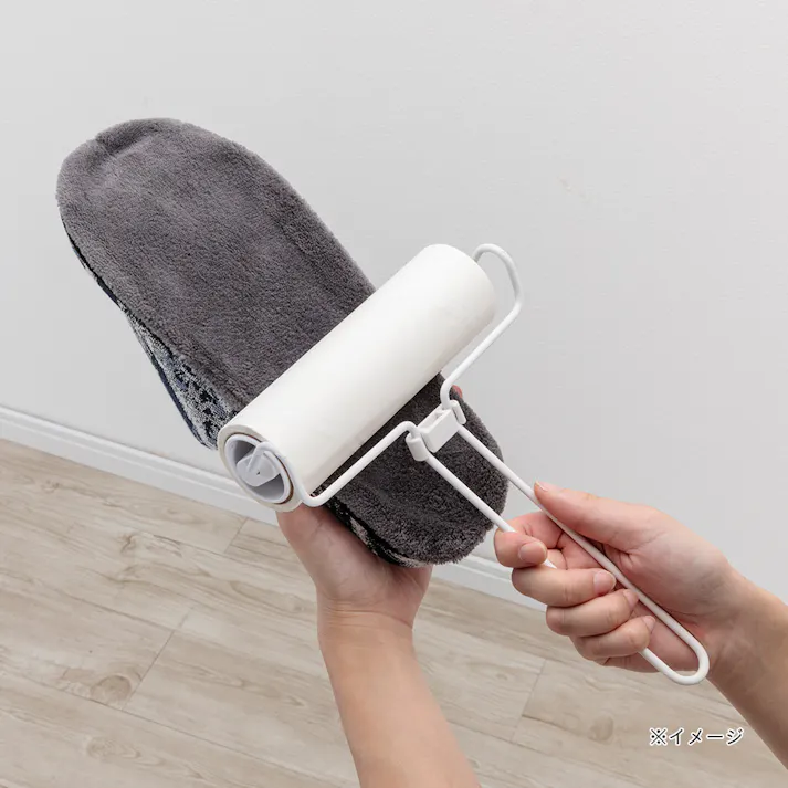 履いて歩くだけでお掃除できるソールを外して洗える前閉じスリッパ ブルー L