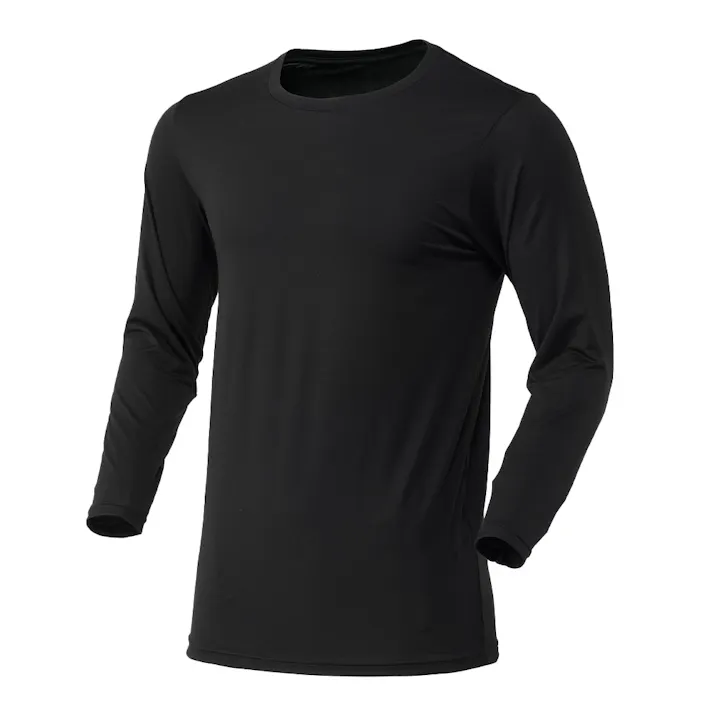 カインズ 紳士 あったかインナー Tシャツ 9分袖 丸首 ブラック LL