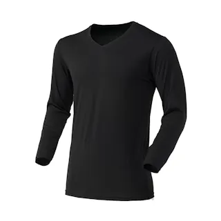 カインズ 紳士 あったかインナー Tシャツ 9分袖 V首 ブラック L