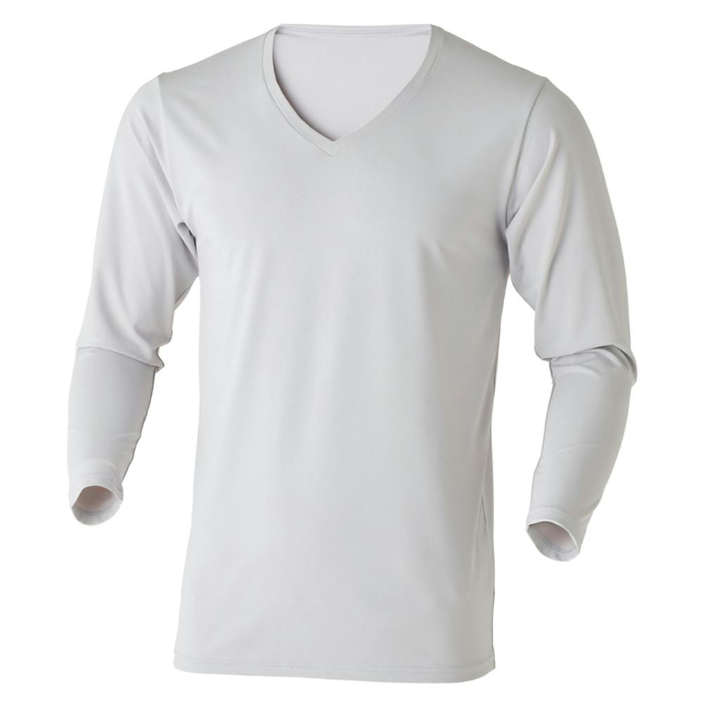 カインズ 紳士 あったかインナー Tシャツ 9分袖 V首 ライトグレー 3L 防寒具・防寒ウェア