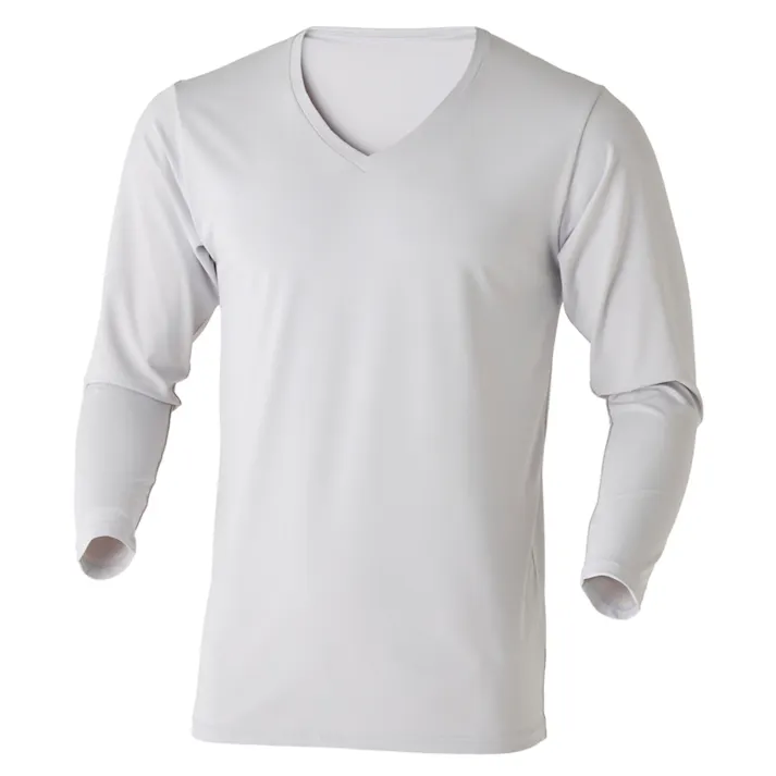 カインズ 紳士 あったかインナー Tシャツ 9分袖 V首 ライトグレー 3L