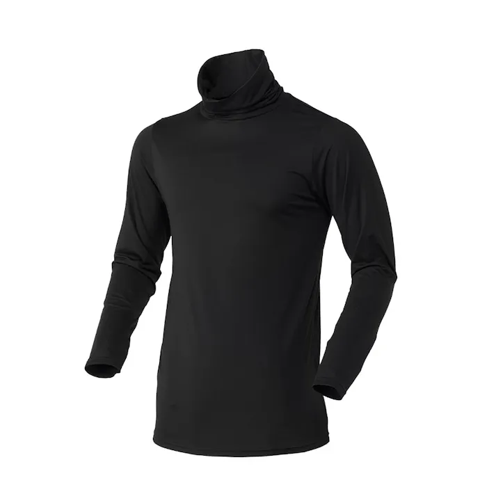 カインズ 紳士 あったかインナー Tシャツ 長袖 タートル ブラック LL