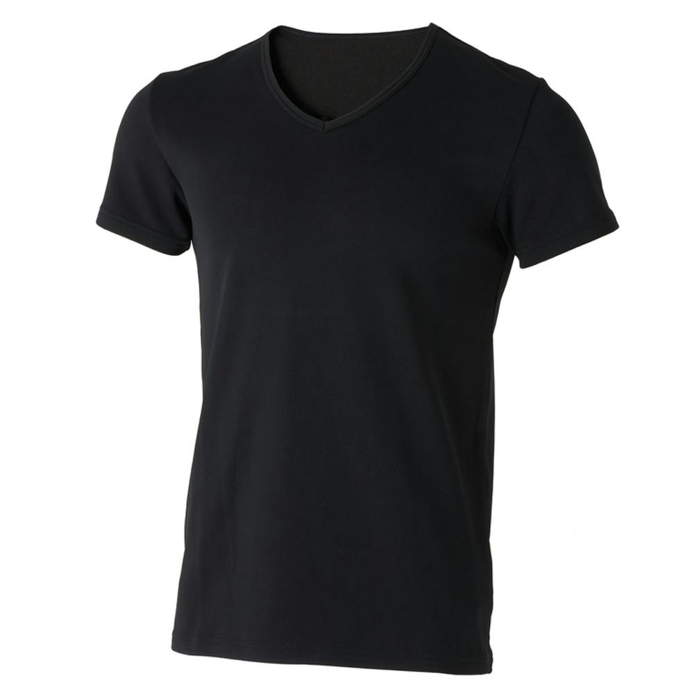 サラサーモ 蒸れにくいインナー Tシャツ V首 半袖 ブラック 3L 防寒具・防寒ウェア