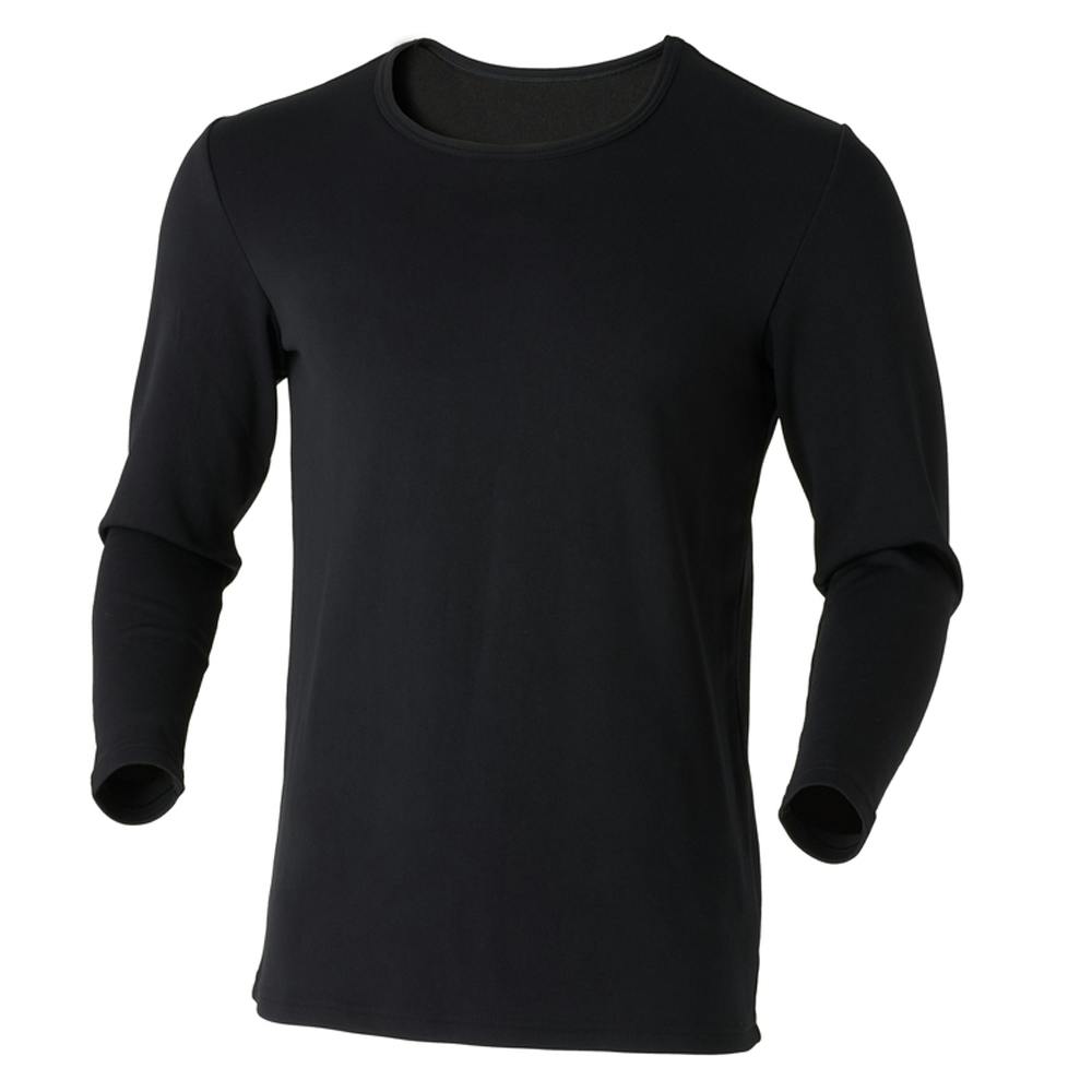 サラサーモ 蒸れにくいインナー Tシャツ 丸首 ブラック L 防寒具・防寒ウェア