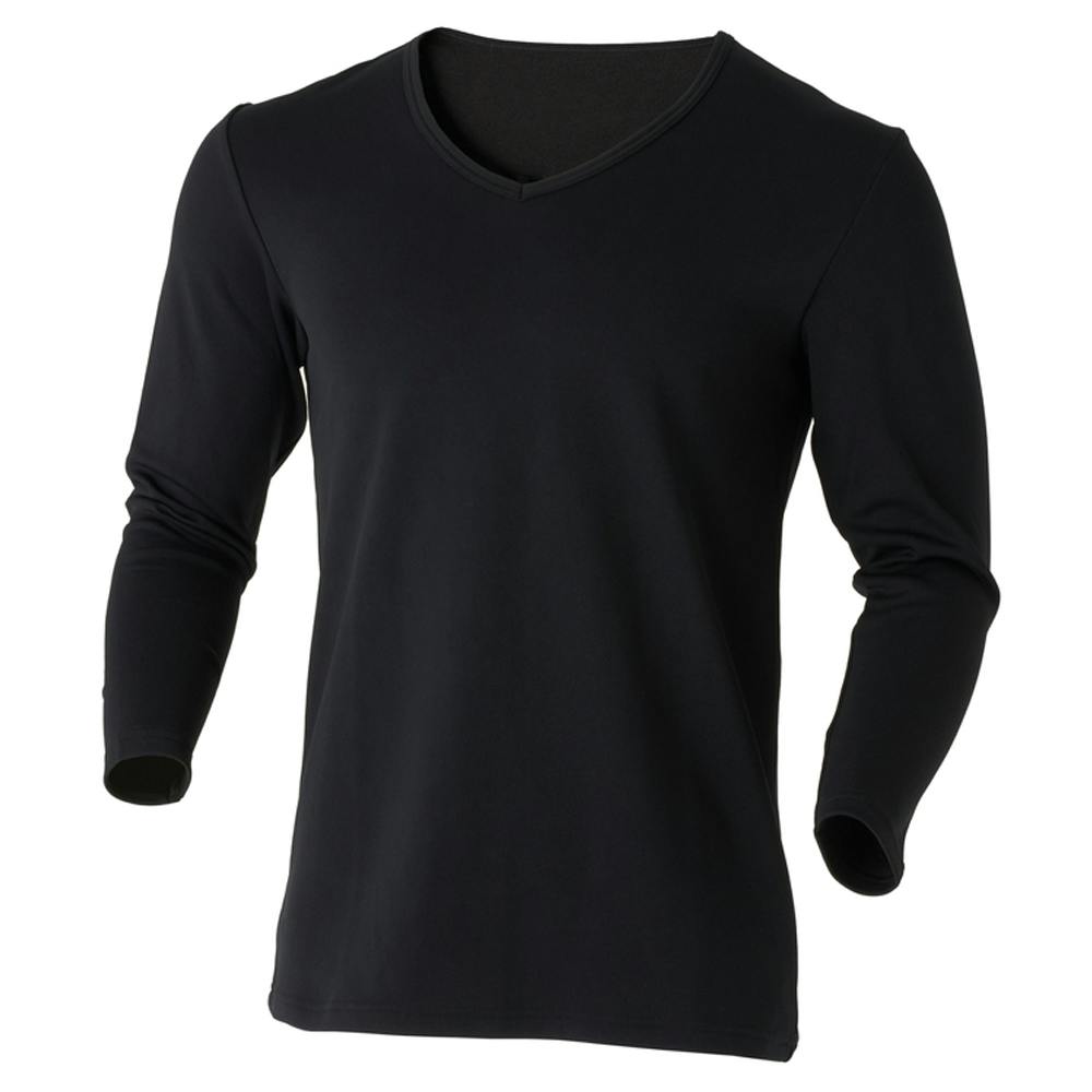 サラサーモ 蒸れにくいインナー Tシャツ V首 ブラック 3L 防寒具・防寒ウェア