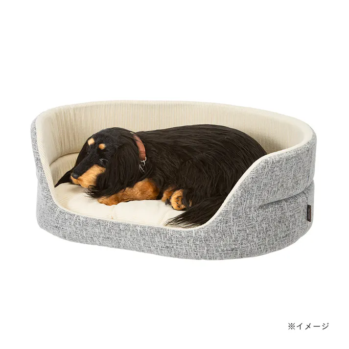 丸型ベッド Lサイズ シュニールグレー