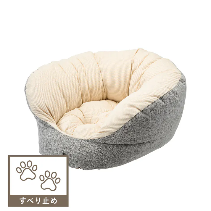 のびのびホットドッグベッド シュニールグレー