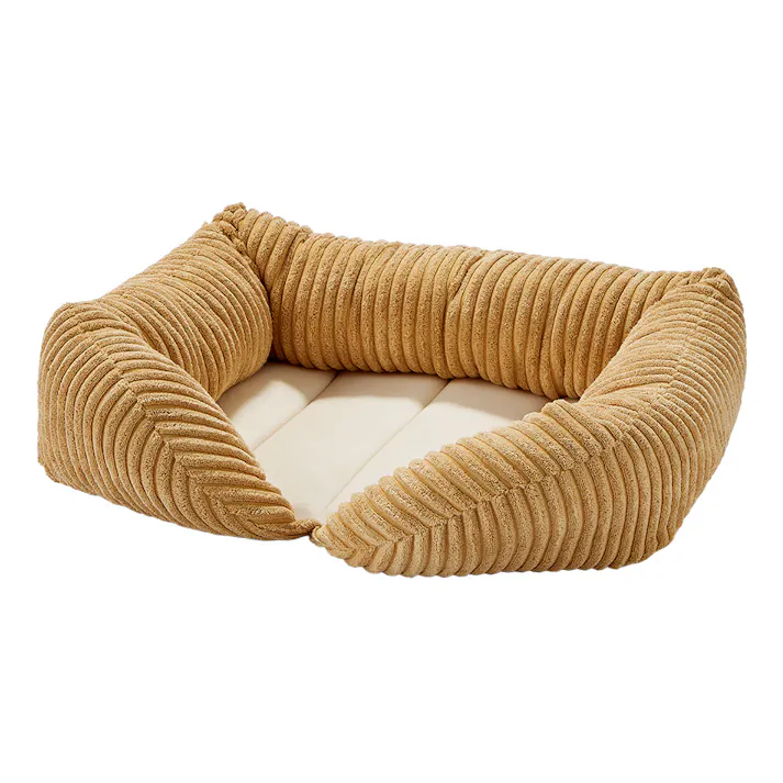 縁付きスクエアマット Sサイズ コーデュロイイエロー