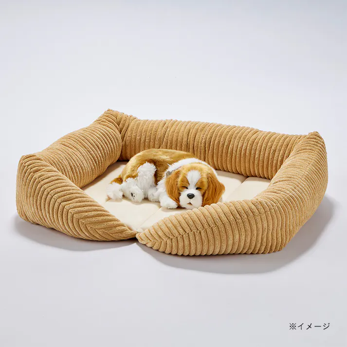 縁付きスクエアマット Mサイズ コーデュロイイエロー