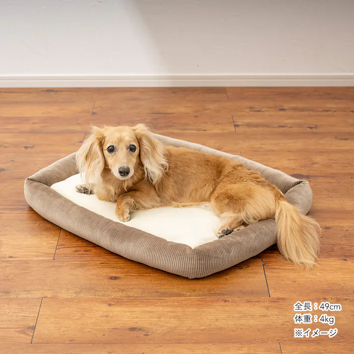 肌にやさしいうるふわクッションベッド Mサイズ ブラウン