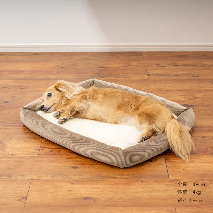 肌にやさしいうるふわクッションベッド Mサイズ ブラウン