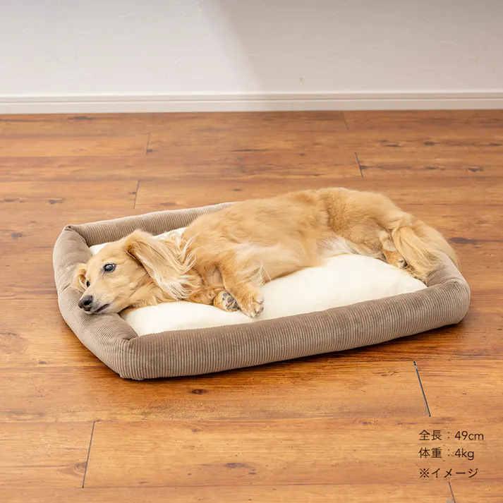 肌にやさしいうるふわクッションベッド Mサイズ ブラウン