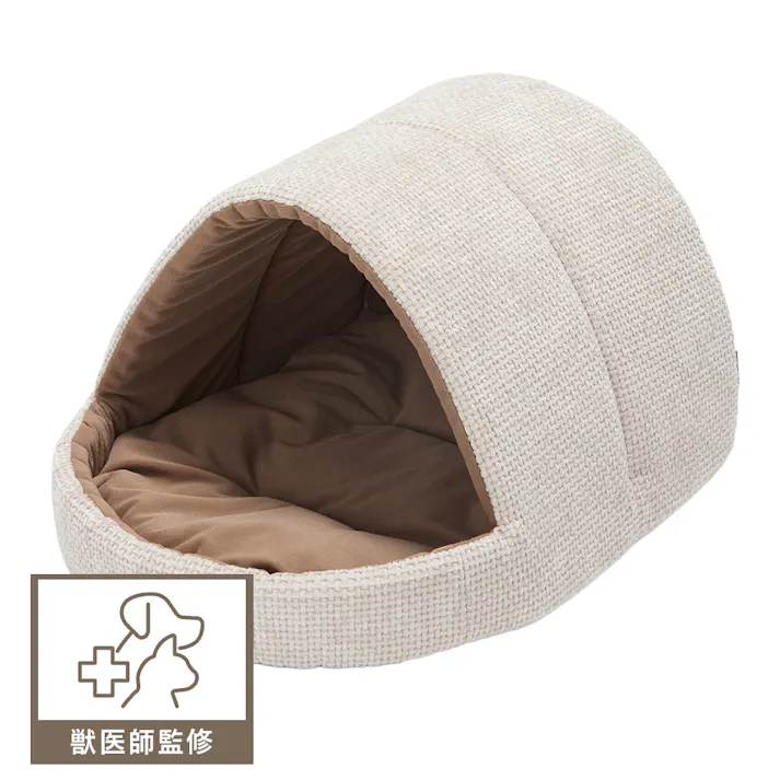 猫用ドームベッド シュニール ベージュ