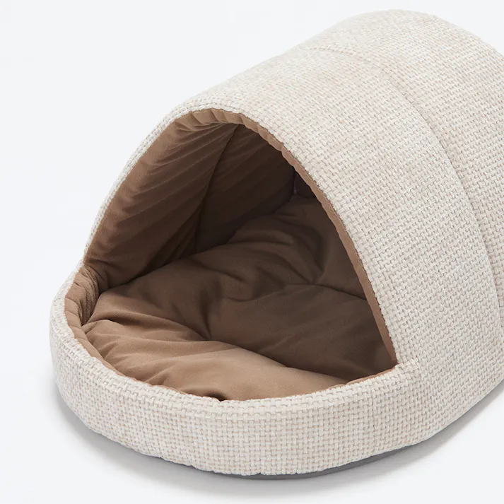 猫用ドームベッド シュニール ベージュ
