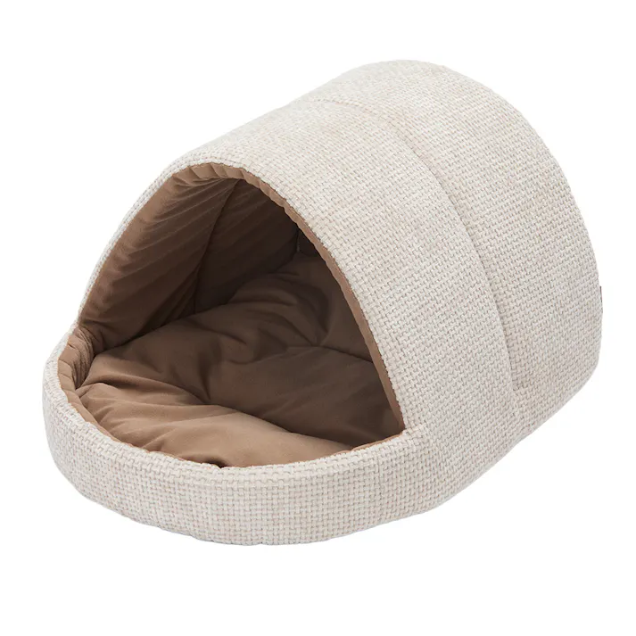 猫用ドームベッド シュニール ベージュ