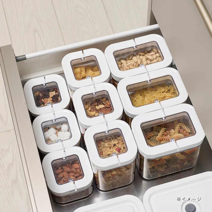 開閉しやすい保存容器 正方形 2.3L