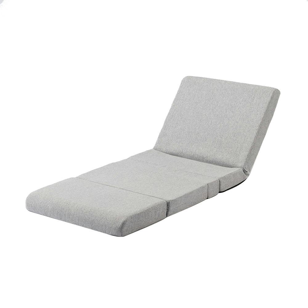 座椅子としても使えるリクライニングソファ グレー 幅70cm 奥行65～180cm 高さ10～64cm