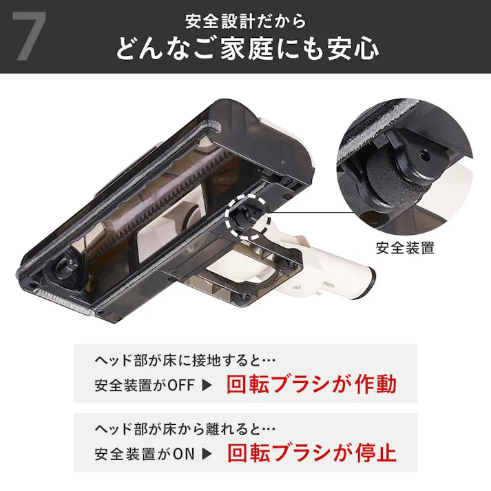 髪の毛もペットの毛もからみにくい お手入れ簡単 コードレススティッククリーナー ベージュ CZ-SPC14-BE