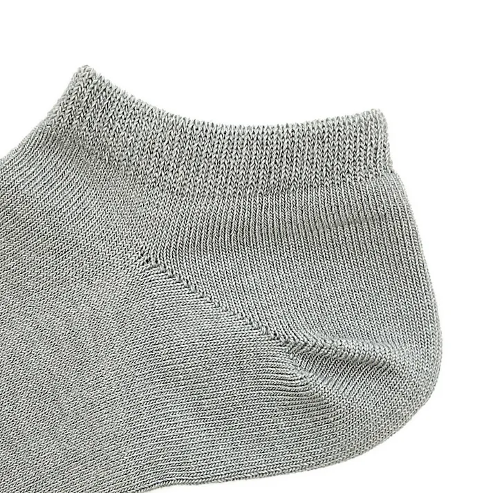 暑くても寒くても快適 靴下 スニーカー丈 先丸 グレー 25.0cm-27.0cm 2足組