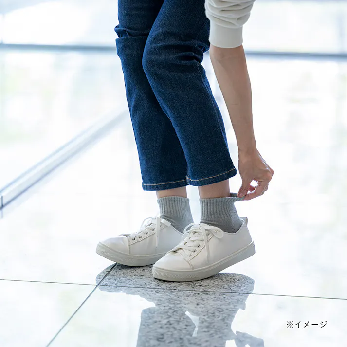 カインズ 暑くても寒くても快適靴下 ショート グレー 25.0cm-27.0cm 2足組