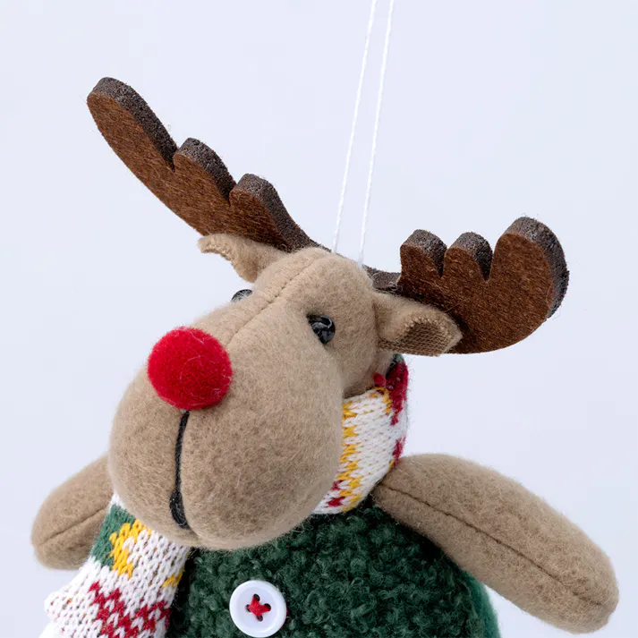 人形 トナカイ レッド&グリーン