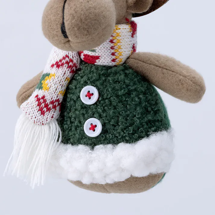 人形 トナカイ レッド&グリーン