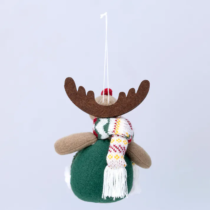 人形 トナカイ レッド&グリーン