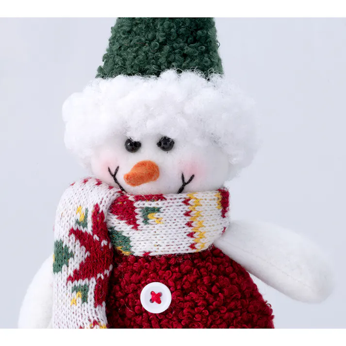 人形 スノーマン レッド&グリーン