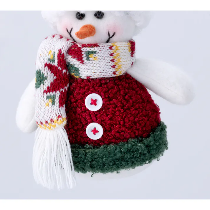 人形 スノーマン レッド&グリーン